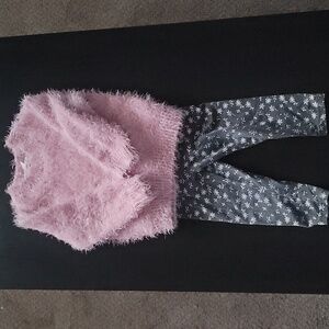 Jessica Simpson dusty rose sweater & leggings sz 2T